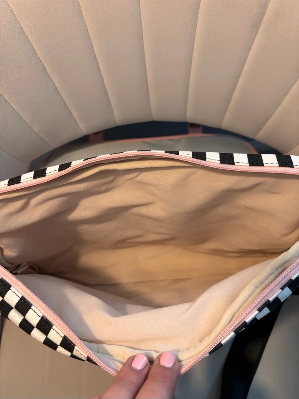 Pink & Black Striped Laptop Satchel